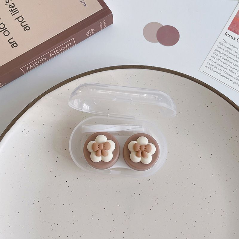 Women Contact Lens Case Plastic Lovely Cat Paw Container Storage Box 6.4x4x2.5cm