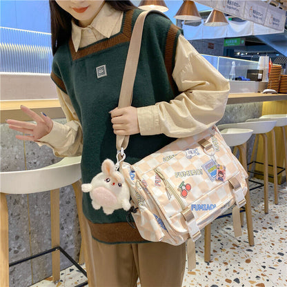 Women Plaid Messenger Bags Ladies Cover Shoulder Crossbody Bag Girls Handbags