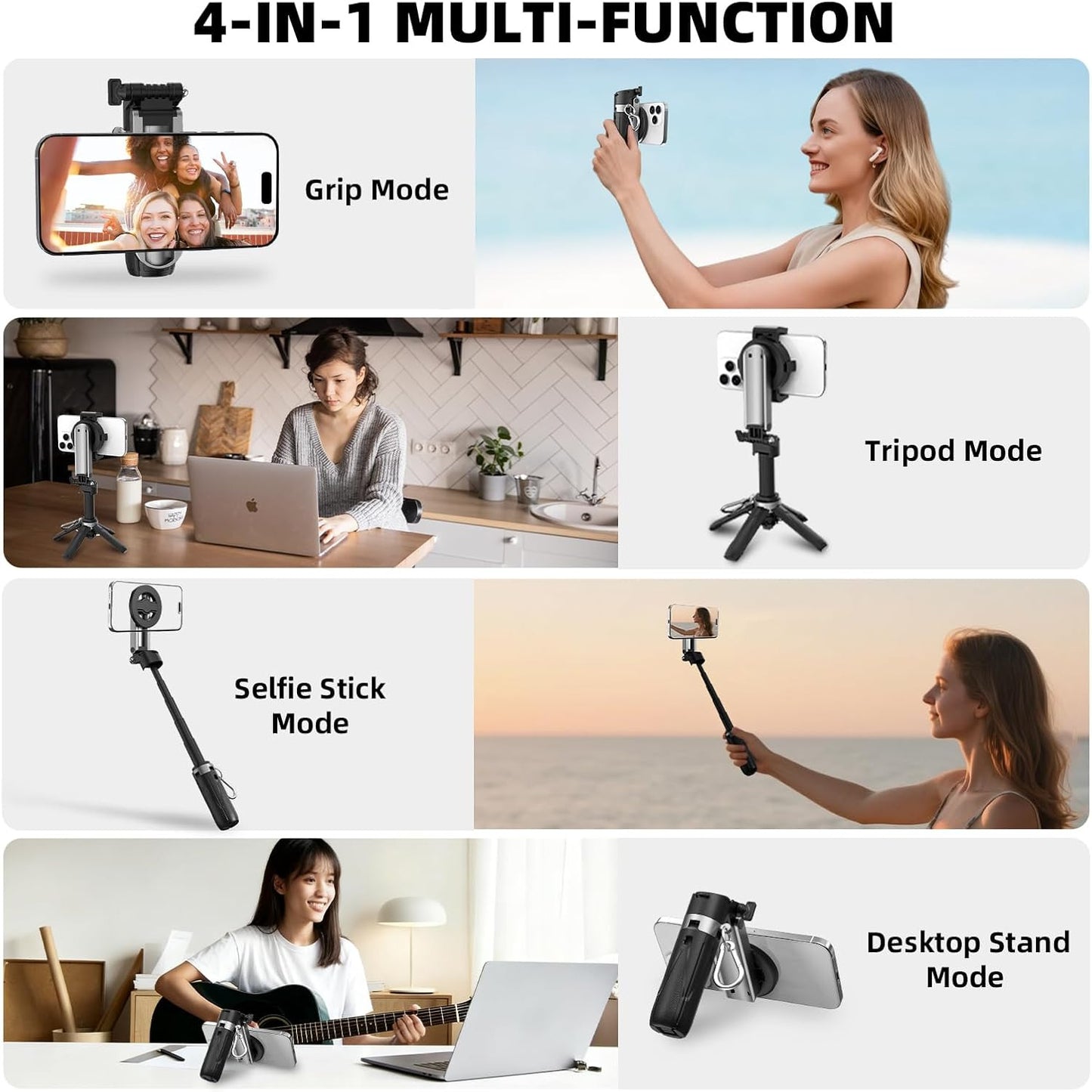 Magnetic Selfie Stick Mini Tripod for Iphone, Portable Pocket 4-In-1 Multifuncti