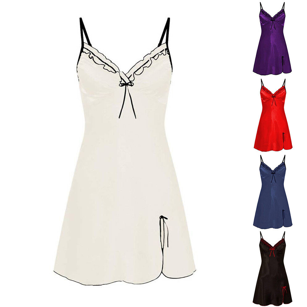 Lingerie Women Satin Silk Underwear Babydoll Sleepwear Nightdress