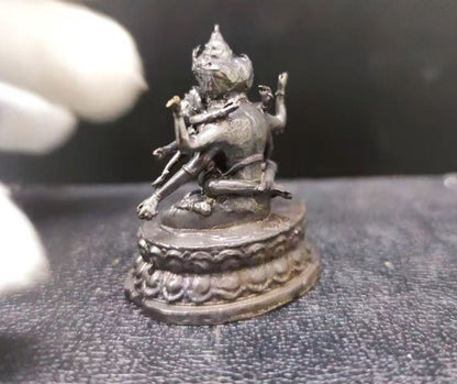 1.7" New Brass Tantra Buddhism Temple Hevajra Yab-Yum Happy Buddha Statue