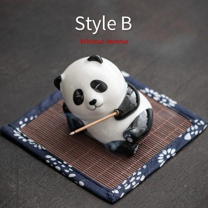 Ceramic Panda Incense Holder for Sticks