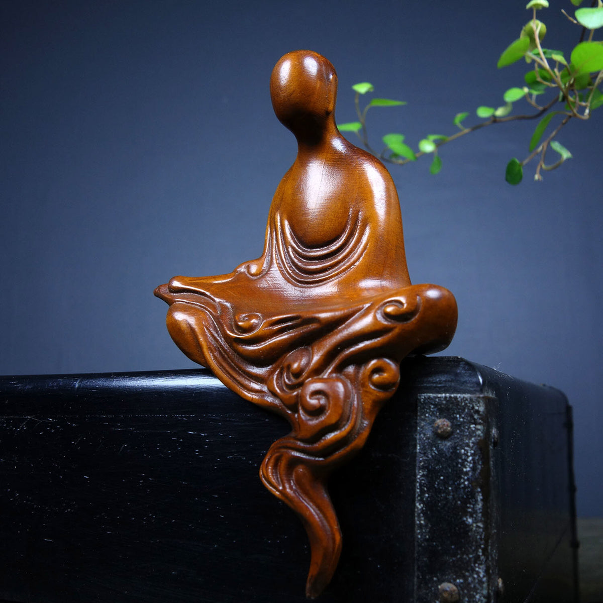 Chinese Natural Boxwood Hand Carved Exquisite Buddha Statue