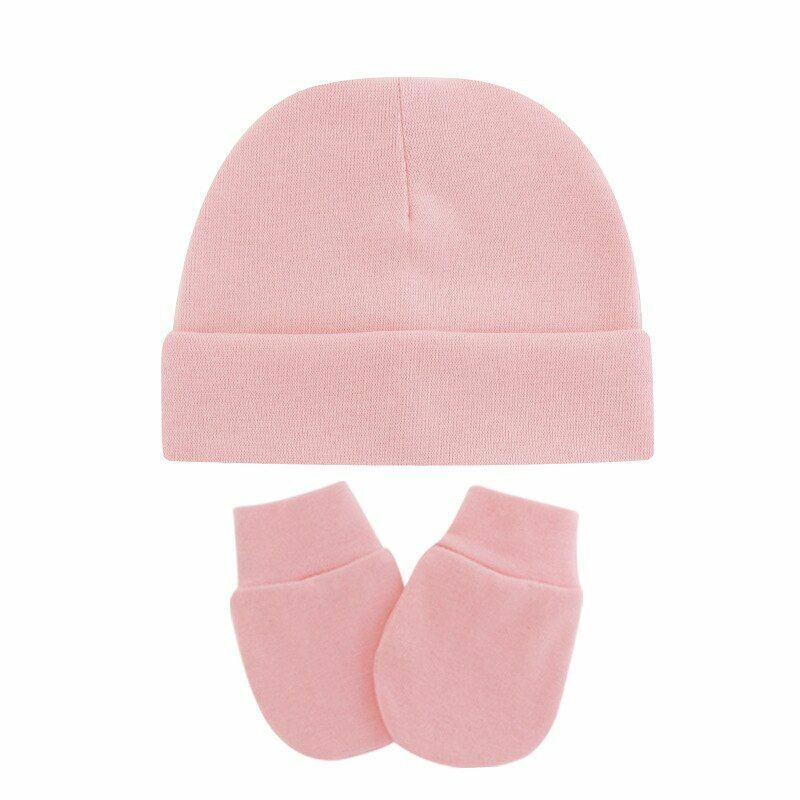 Hats Gloves 3pcs/Lot Solid Childrens Cotton Baby Winter Warm Cap Toddler Beanie