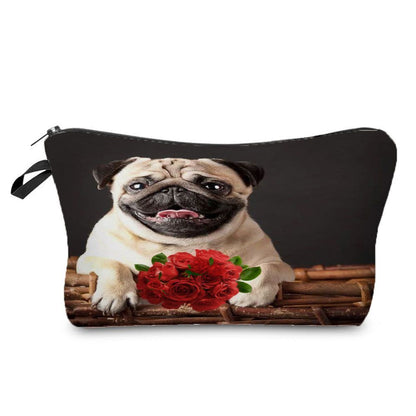 Cute Printed Cosmetic Bags Travel Storage Pouch Reusable Makeup Purse Polyester