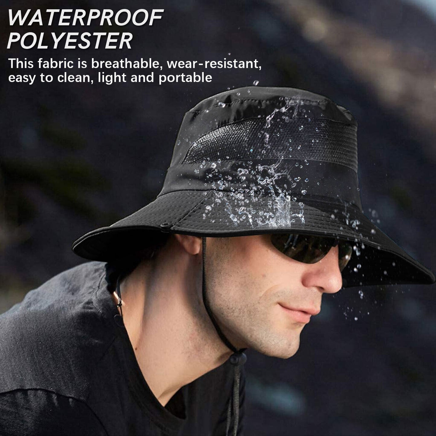 Wide Brim Sun Hat Breathable Bucket Cap Summer Fishing UV Protection Men Women
