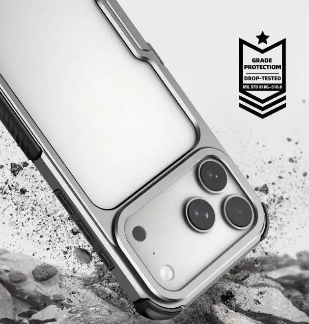 For iPhone 17 /16 Metal Frameless Phone Case Shockproof Slim Bumper Phone case