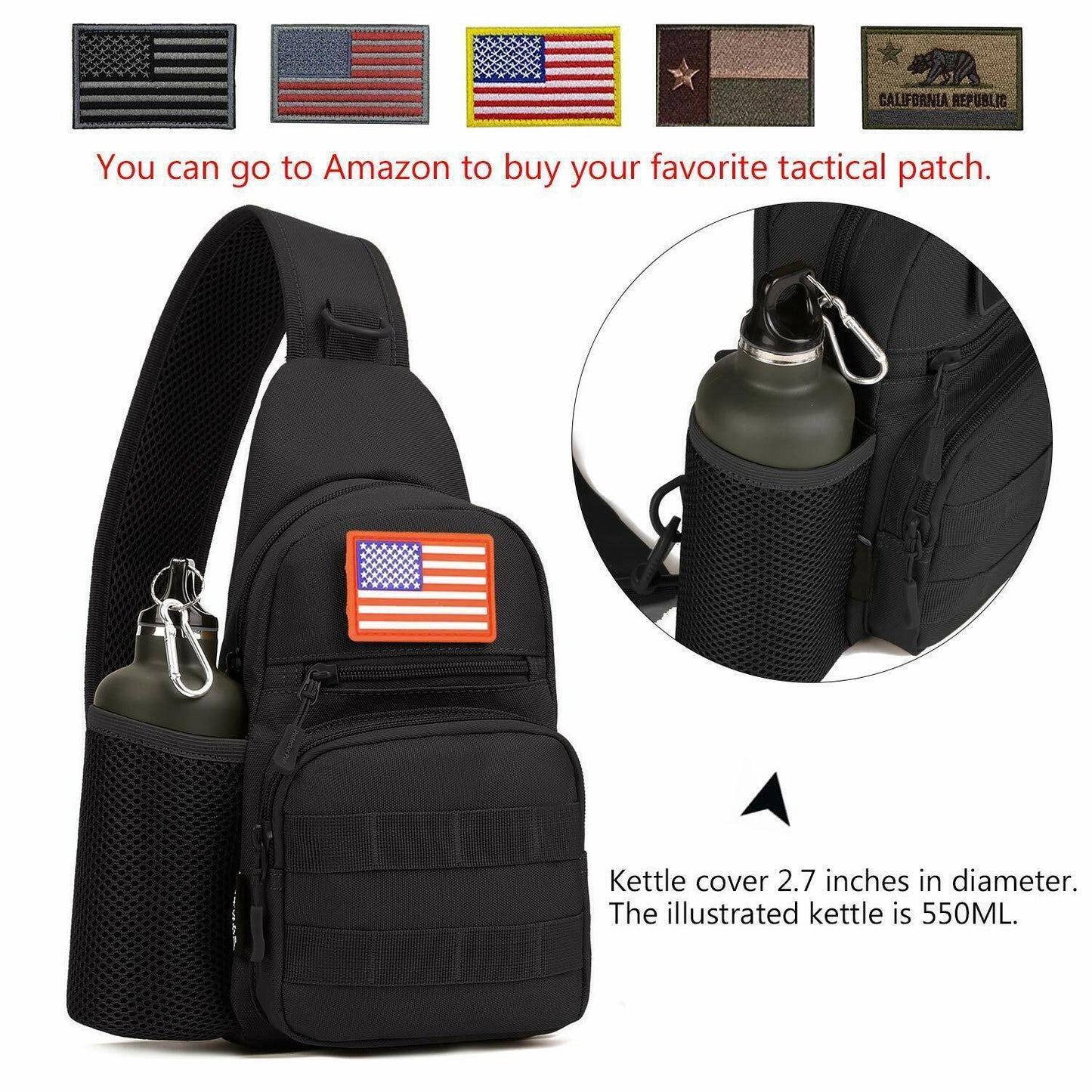 Tactical Chest Bag Backpack Men's Molle Crossbody Sling Messenger Shoulder Pack