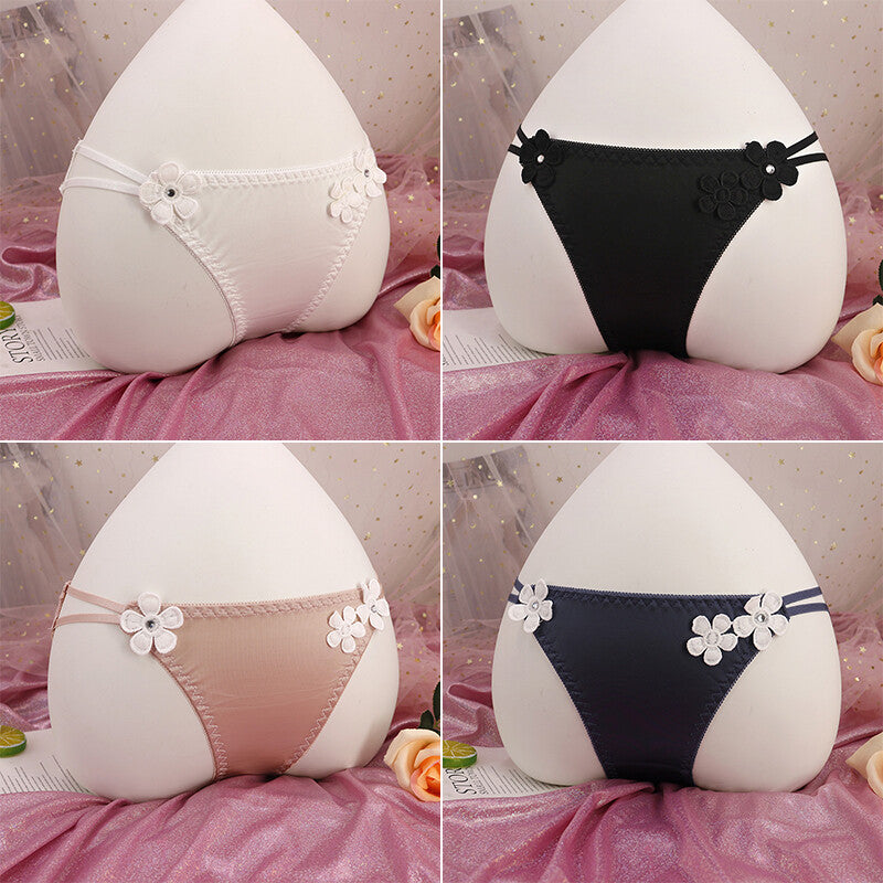 Men Sissy Sexy Sheath Underwear Ice Silk Bikini Thong Ultrathin Lowwaist Panties