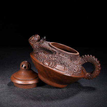 Chinese Yixing Zisha Clay Handmade Exquisite Teapot（龙珠 底款：时大彬）