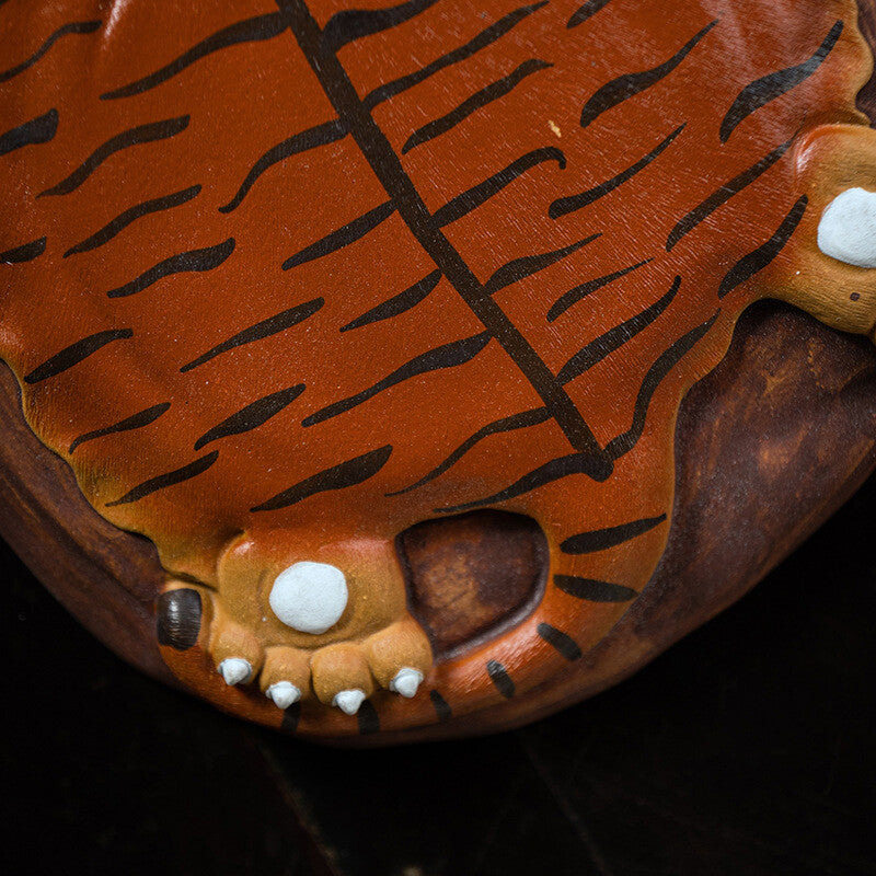 Handmade Tiger Carved Tea Tray Yixing Zisha Duan Clay Holder Mat For Tea Pot New