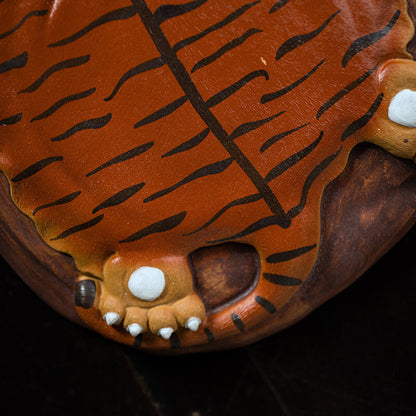 Handmade Tiger Carved Tea Tray Yixing Zisha Duan Clay Holder Mat For Tea Pot New