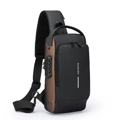 Men Anti Theft USB Shoulder Bag Man Crossbody Cross Body Travel Chest Bags