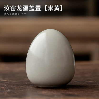 1pc Tianqing Ru Kiln Tea Egg Tea Pet Small Ornament Tea Table Decor Tea Playing