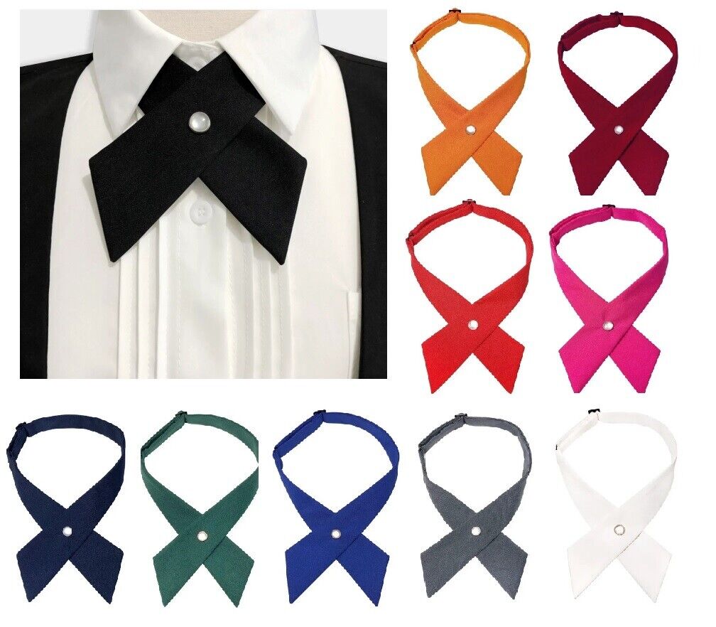 Women Criss Cross Bow Ties Fashion Solid Detachable Collars Apparels Accessories
