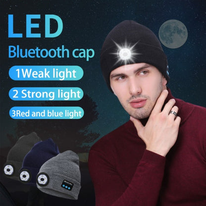 Wireless Bluetooth headphones led warning light night running lighting cap