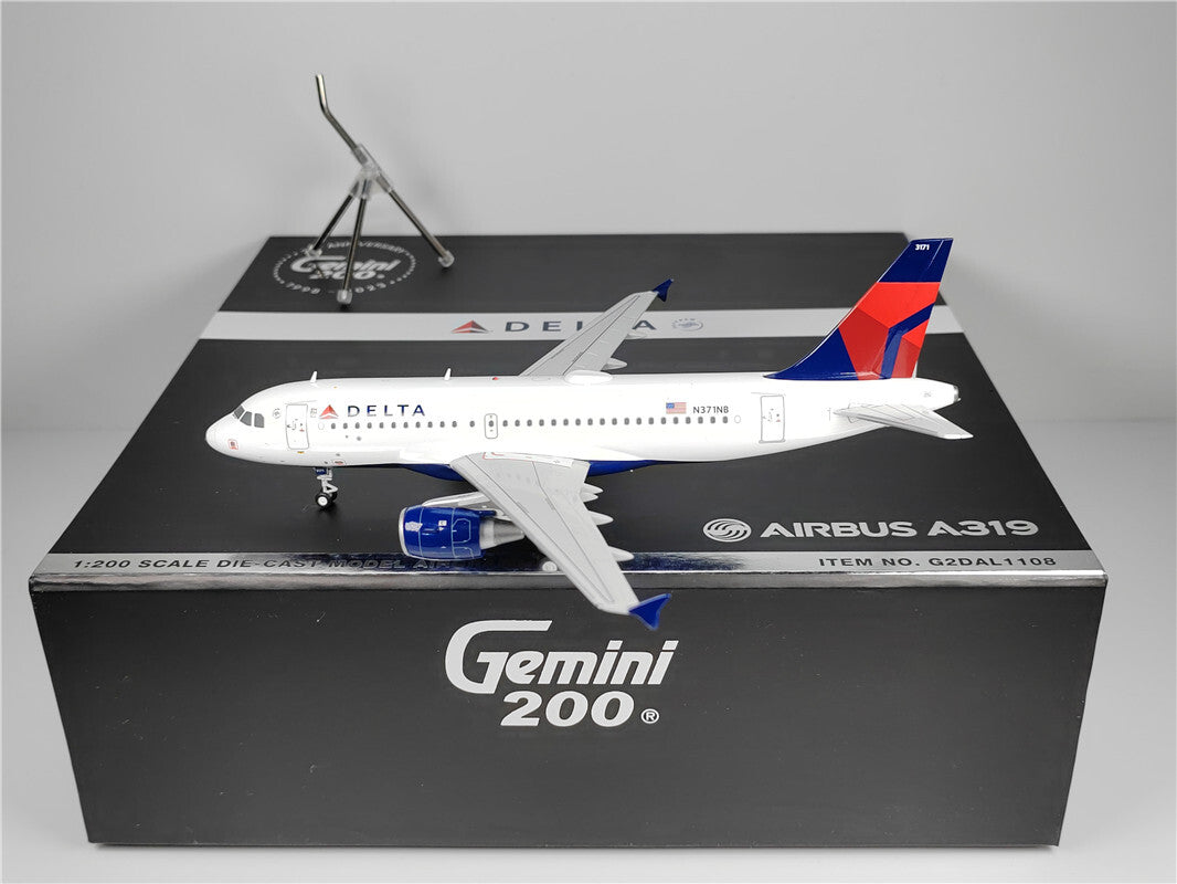 1:200 Geminijets DELTA AIRBUS A319 Passenger Airplane Diecast Aircraft Model