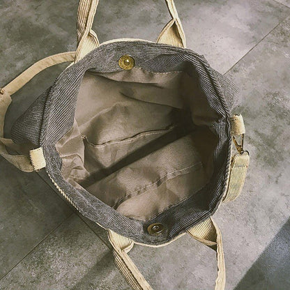 Cute Handbag Casual Travelling Large Totes Shoulder Bags Corduroy Messenger Bag