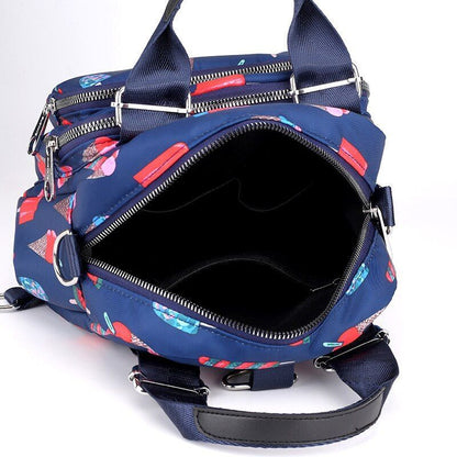 Women Nylon Backpack Waterproof Shoulder Bag Small Rucksack Polyester 25*25*11cm