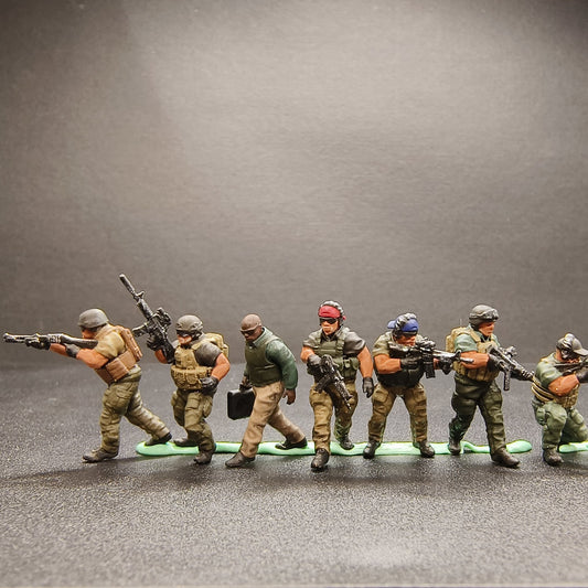 Homemade 1/72 Modern Mercenary Special Operations Team B 7-Person Finished Model