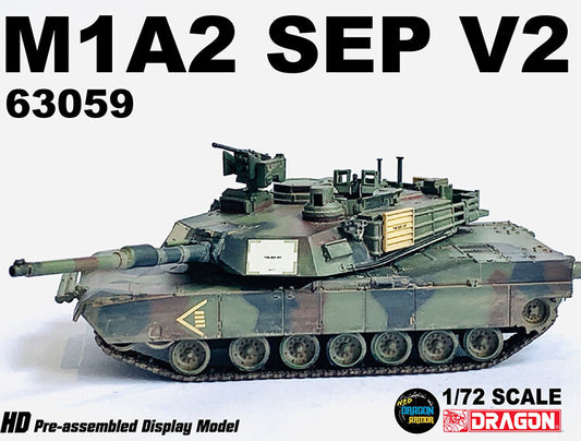 1/72 US M1A2 SEP V2 Abrams Main Battle Tank Model Green Camo Painting