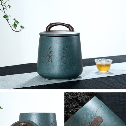 China Tea Caddy True Yixing Zisha Sealed Canister & Lid Handmade For Loose Tea
