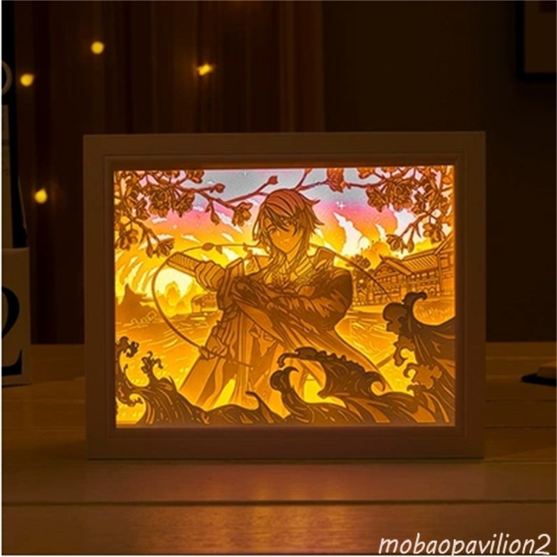 New Genshin Impact Hutao GanYu Paper Carving Lamp Touch Control Rechargeable
