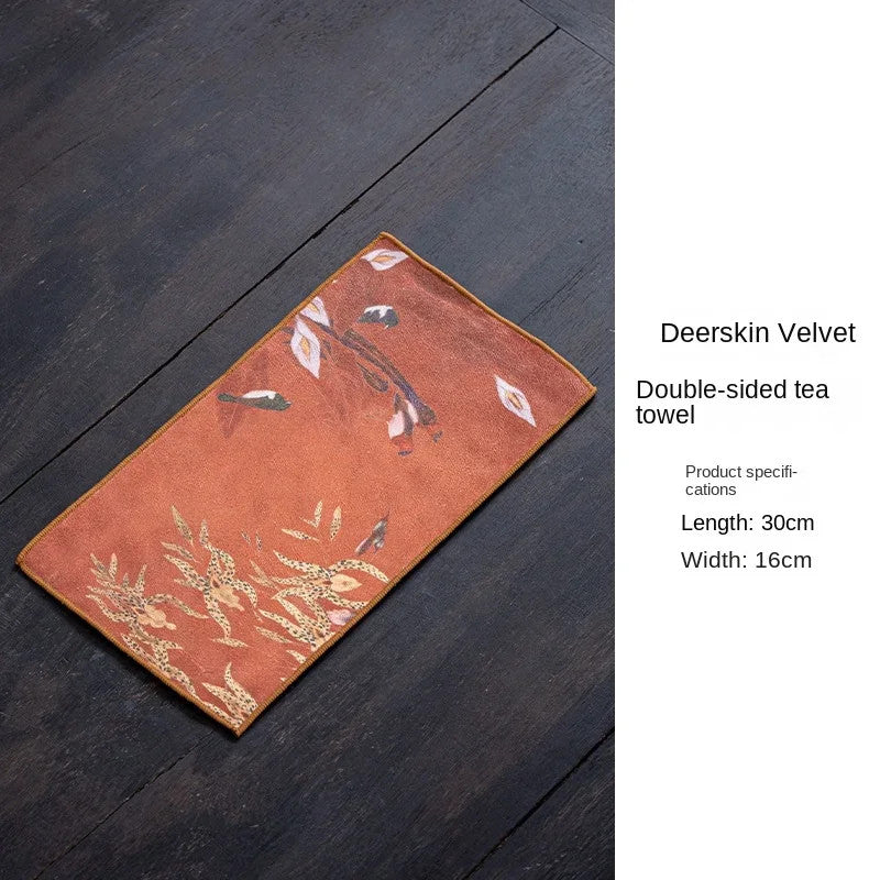 Tea Towel Tea Table Towel Rag Light Luxury Chinese Absorbent Pot Towel Tea Mat
