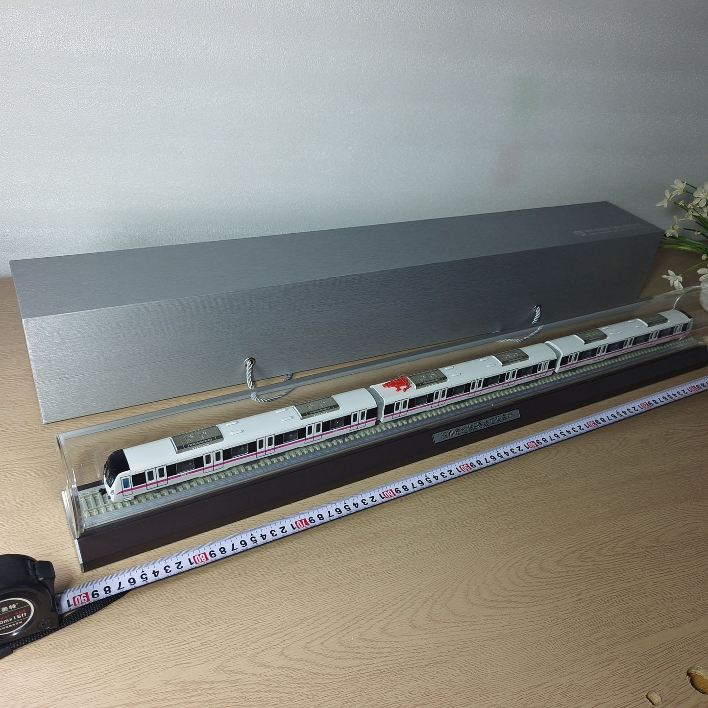 1:87 90CM Shenzhou Metro Line 8 Subway Passenger Car Train Diecast Model