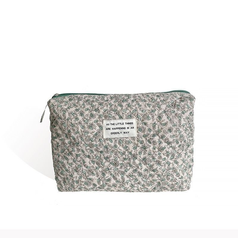 Make Up Bag Portable Toiletry Bag Large Cosmetic Pouch Cotton Zipper Beauty Case