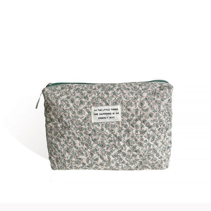 Make Up Bag Portable Toiletry Bag Large Cosmetic Pouch Cotton Zipper Beauty Case