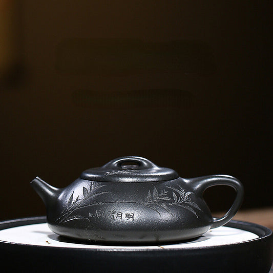 China Yixing Zisha Pottery Yellow Stone Material Clay Handmade 250cc Mesh Teapot