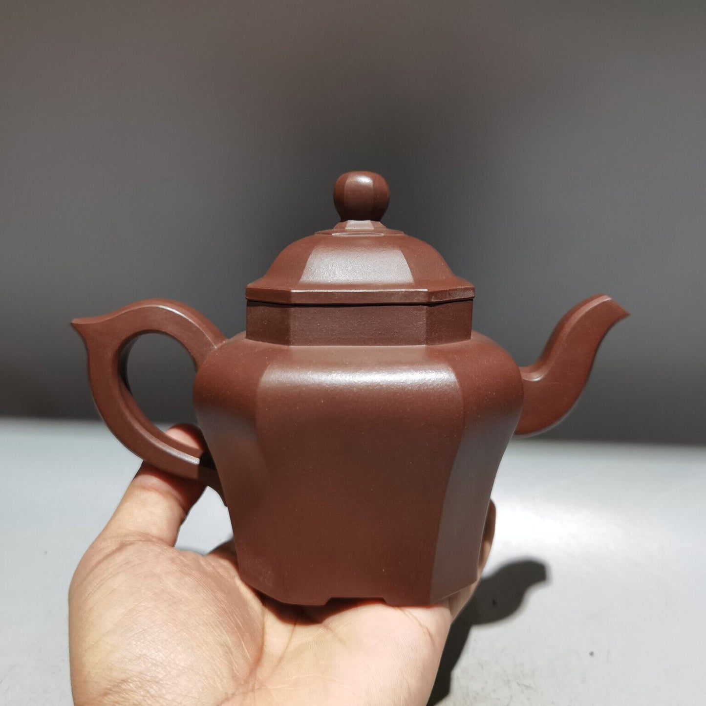 Chinese Yixing Zisha Clay Handmade Exquisite Teapot （八方怀古壶 底款：施小马）