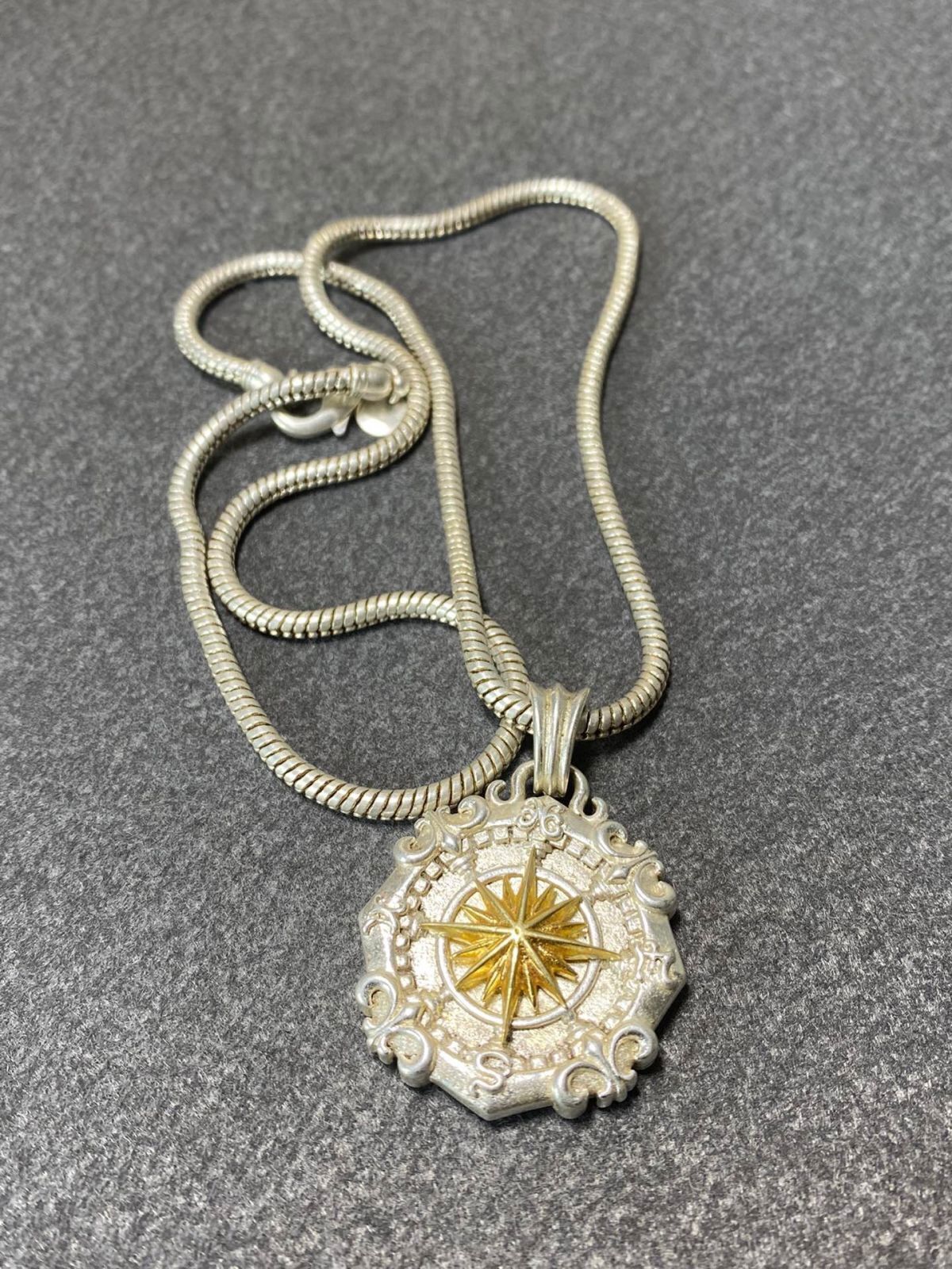 Asian old miao silver hand cast cool statue necklace jewel gift