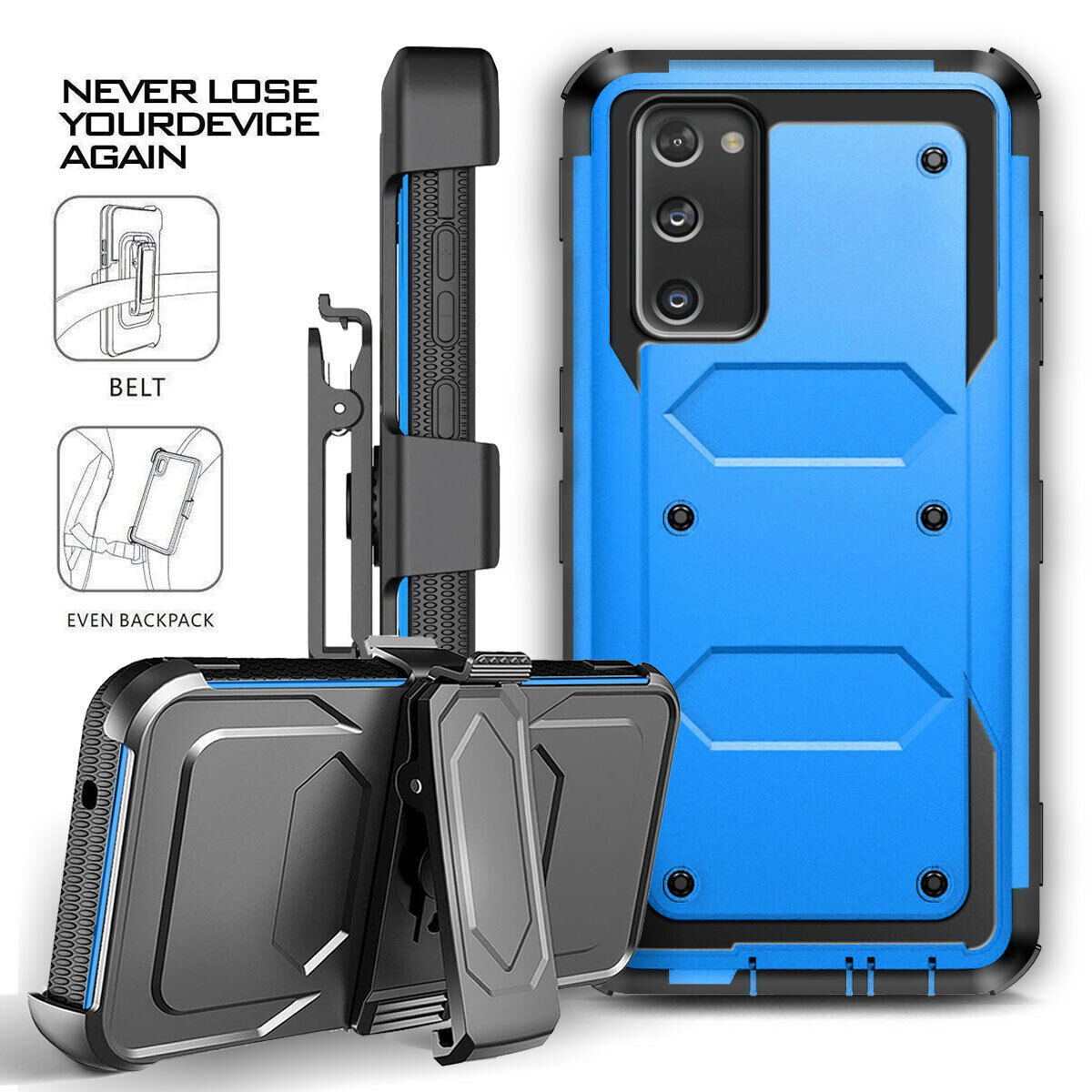 For Samsung Galaxy S20 FE/ 5G Case Shockproof Phone Cover Belt Clip w/ Accessory