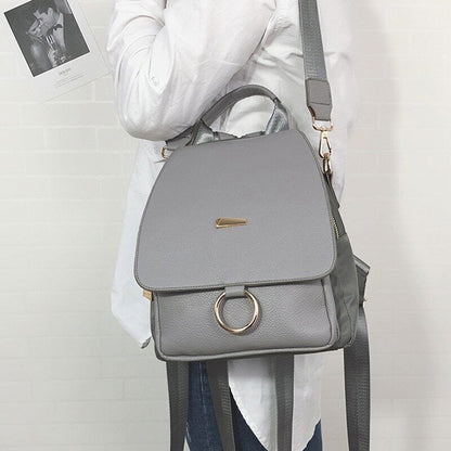 Backpack Shoulder Bag Women PU Leather Travel Bags College School Bag