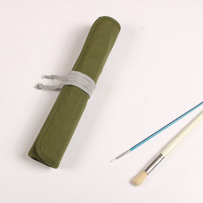 20 Pocket Art Paint Brush Case School Roll Up Pen Holder Canvas Pouch Bag
