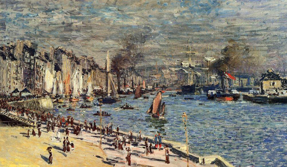 Oil painting Claude Monet - View of the Old Outer Harbor at Le Havre canvas