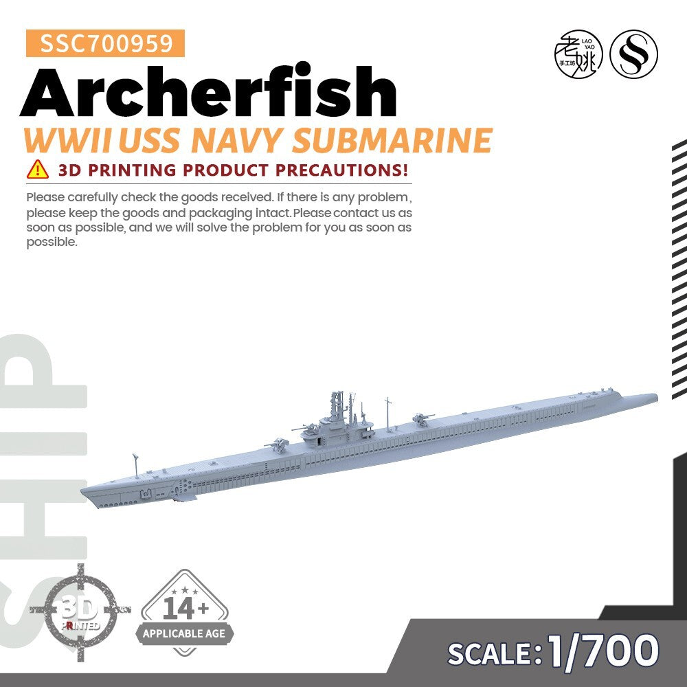 SSMODEL SSC700959 1/700 Military Model WWII USS Navy Archerfish Submarine