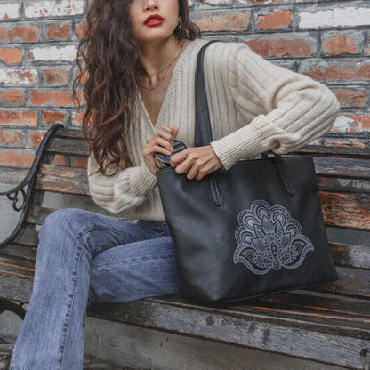 Women Ladies Vintage Print Tote Crossbody Handbag Shoulder Tote Hobo Bag Purse