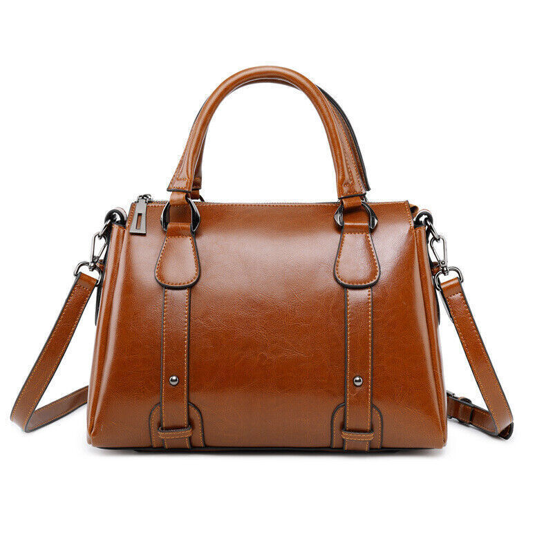 Genuine Leather Women's Classic Handbag Crossbody Shoulder Bag Satchel Tote Bag