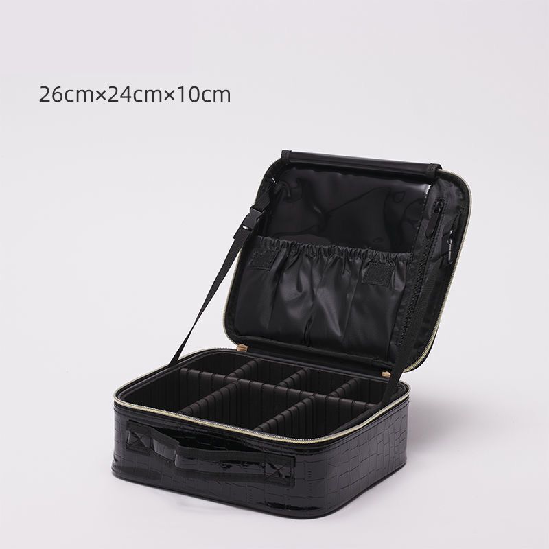 Leather Clapboard Cosmetic Bag Professional Make Up Case Storage Handbag Travel