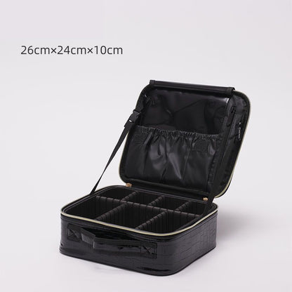 Leather Clapboard Cosmetic Bag Professional Make Up Case Storage Handbag Travel