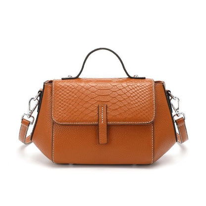 Small Shoulder Bag Genuine Leather Handbag Soft Cowhide Crossbody Shell Purse