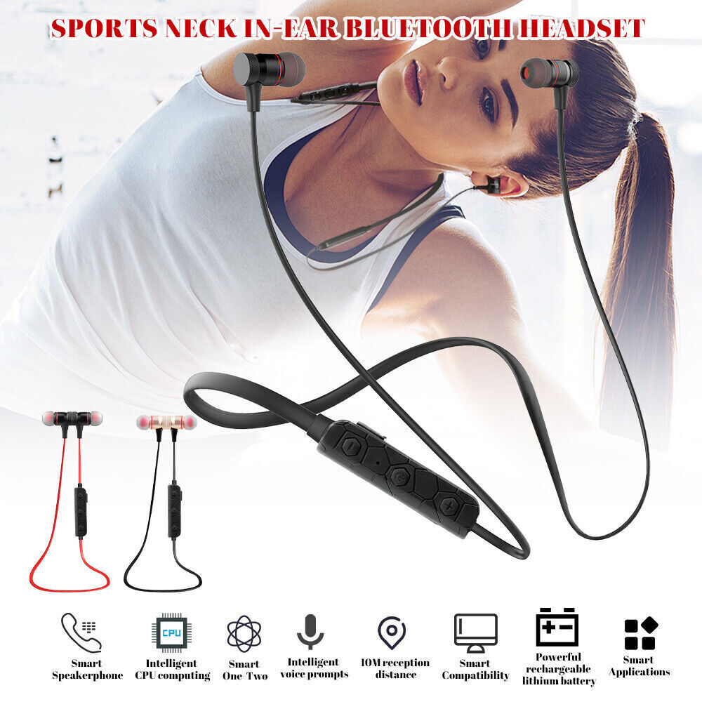Bluetooth 5.0 Neckband Earbuds Headset Wireless Stereo Mic Earphones Audifonos