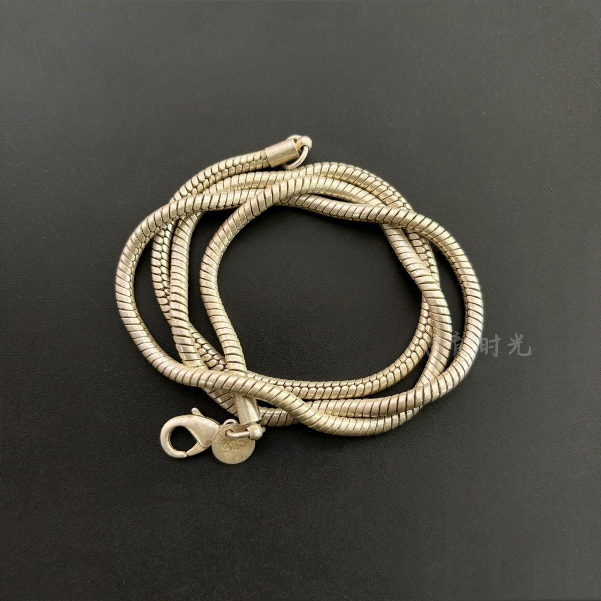 Men’s Fine Copper Silver-Plated Necklace Versatile Length 60cm Approx