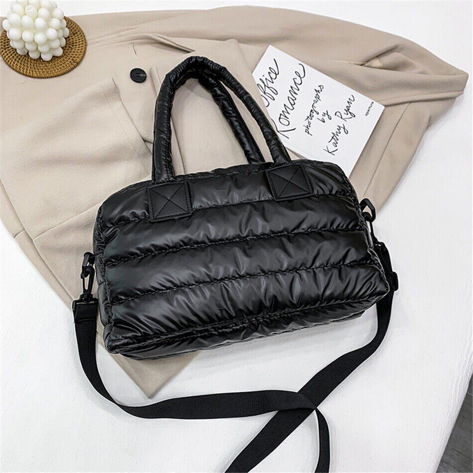 Women's Padded Bag Fabric Soft Shoulder Messenger Bag Female Hand Tote Bag