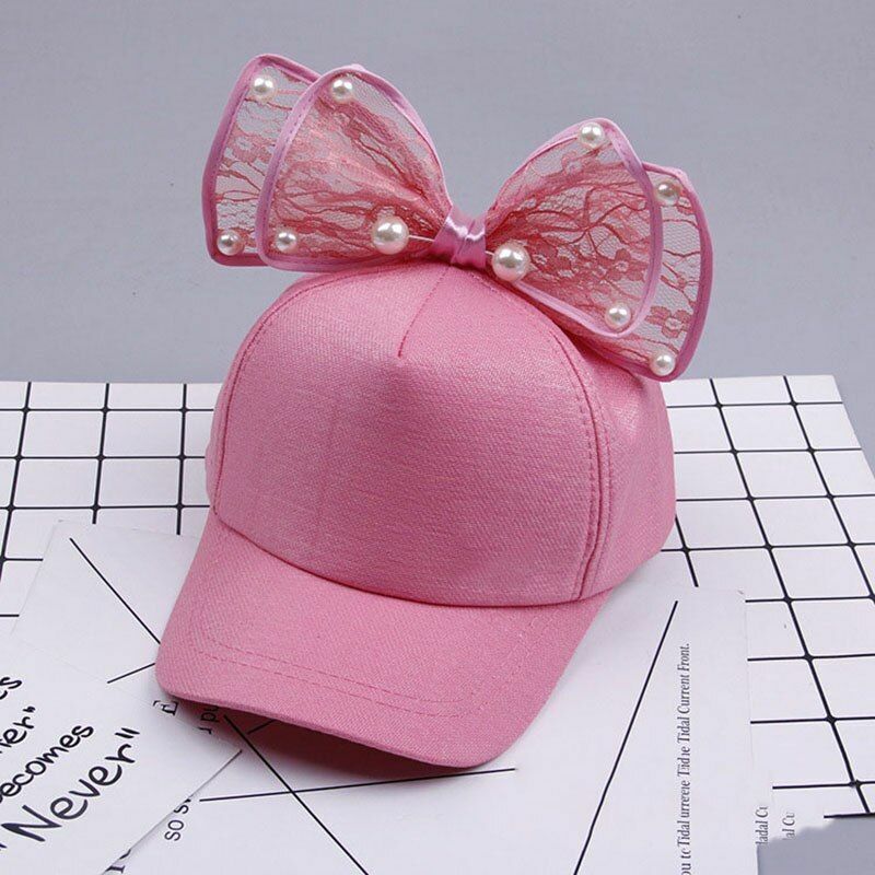 Baby Hats Spring Summer Girl Baseball Caps Glitter Rabbit Ear Pearl Sun Children