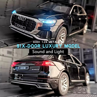 1:24 AUDI Q8 SUV Alloy Car Model Diecast Metal Vehicles Car Model High Simulatio