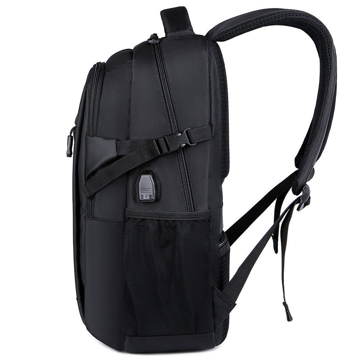 Men Women 15.6'' Backpack Bookbag School Travel Laptop Zip Bag USB Charging Port